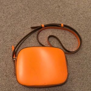 J. CREW bright orange leather cross body purse